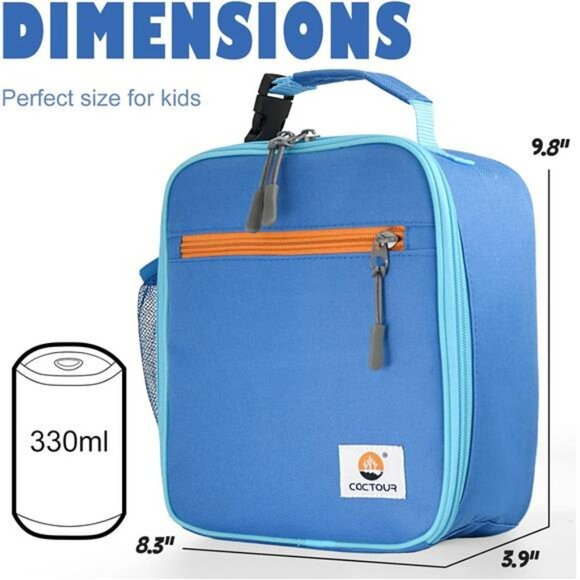 Kids insulated lunch box soft cooler bag reusable waterproof school lunch tote - Picture 3 of 7